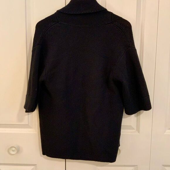 Gap Navy Blue Knit Open Cotton Blend Cardigan Elbow Sleeve Small - Picture 6 of 10